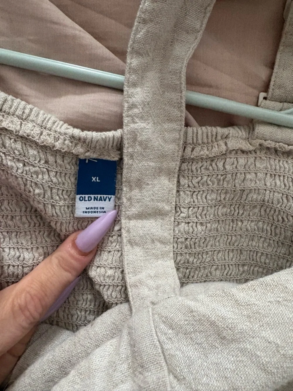 Old Navy Natural Beige Linen-Feel Strappy Jumpsuit - Picture 3 of 3